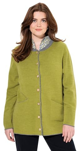 Ulla Popken Damen Strickjacke algengrün 42+