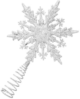 OFFSCH 2 Pz Fiocchi Di Neve Dell'albero Di Natale Fiocco Di Neve Topper Dell'albero Di Natale Puntale Per Albero Di Natale Ornamenti Per Alberi Di Natale Ferro Battuto Silver