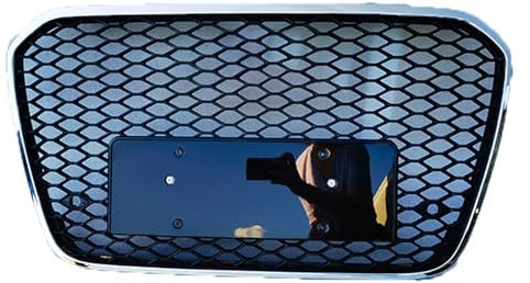 zjlgs Auto Front Stostange Kühlergrills für Audi A6 RS6 A6L 2013 2014 2015, Auto Kühlergrill Stostange Grill Grille Ersatz Kühlergitter Kühlergrill Frontgrill,A