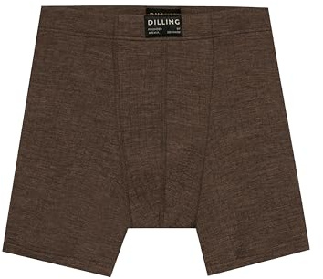 DILLING Boxer Shorts in Merino Wool for Men - Chestnut Brown M