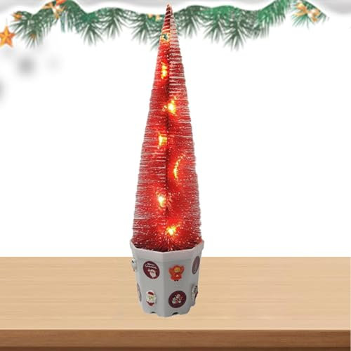 Árbol de Navidad de escritorio con música y luces coloridas, decoración de boda y hogar, decoración artificial de vacaciones, centro de mesa de luz nocturna pequeña, decoración de boda y acento de