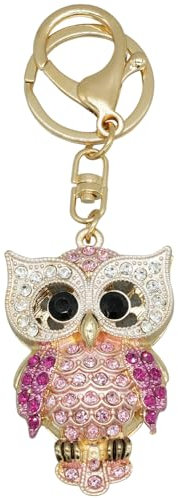 Moydolo Tier Anhänger Schlüsselanhänger Kristall Bling Koala Eule Wal Flamingo Schildkröte Keychain Ring für Frauen Mädchen