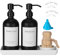 Ensemble De Distributeurs De Savon en Verre Modernes : 17 oz Distributeur De Luxe pour Salle De Bain avec Étiquettes Étanches avec sous-Plat en Céramique pour Cuisine Salle Style Fermière (Noir)