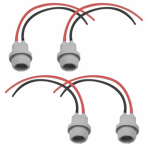 4Pcs Rubber Bulb Socket Holder - 12V Universal Car Light Bulb Socket Connector for SIDE LIGHT, FLASHING BULB HOLDER, Extension for Cars, Trucks, Trailers, Boats, Caravans Interior Lights