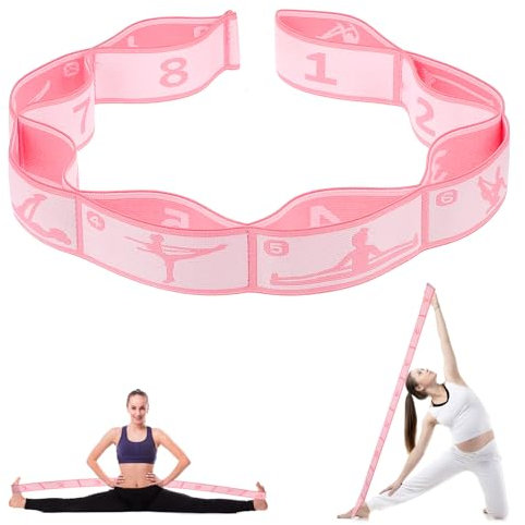 HJZHII Bande de yoga extensible avec 8 nœuds, bande de yoga, stretch, bande de fitness, bande de yoga, bande de yoga, bande extensible, bande de gymnastique, très élastique, bande de tension