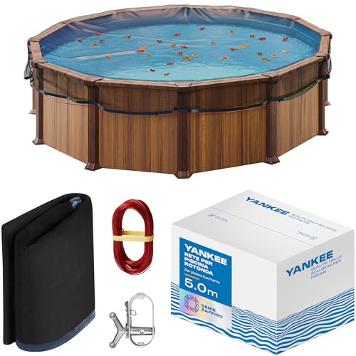 Yankee - Runde Pool Laubschutznetz 560 cm, 0,4 cm Masche, Schutznetz für Aufstellpools, hält Blätter & Schmutz fern, reißfeste Anti-Verstopfungs-Mesh