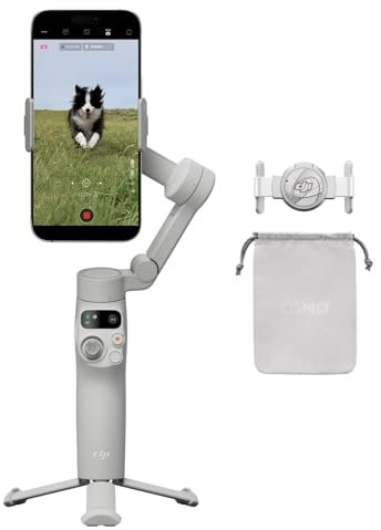 DJI Osmo Mobile 7 Gimbal-Stabilisator für iPhone, Android, integriertes Stativ, Ultraleicht, 3-Achsen-Smartphone-Gimbal, ActiveTrack 7.0, ShotGuides, EIN-klick-Bearbeitung, 10 Std. Nutzung