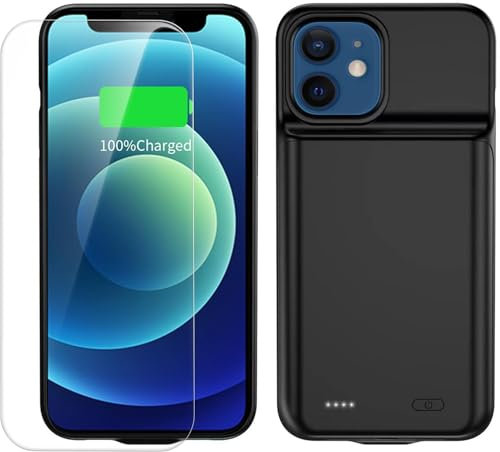 Coque de chargement pour iPhone 13 Mini - 6800 mAh - Ultra fine - Portable - Compatible avec iPhone 13 Mini/12mini (5,4) - Chargeur de batterie étendu rechargeable