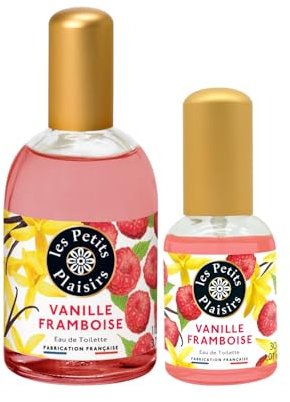 Lote Eau de Toilette Vainilla Frambuesa, 110ml y 30ml, perfume mujer afrutado y goloso, cofre regalo, fabricado en Francia