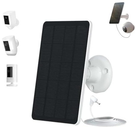 Ouitble Módulo Solar para la Cámara de Anillo Cámara de 10 W Panel Solar IP65 Cargador de Panelsolar Impermeable para la Cámaras de Foco de Anillo Cable de 9.8 Pies de Largo (CSP4W-DC-W)