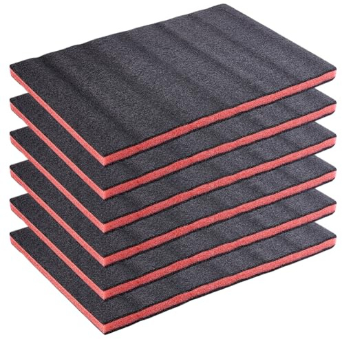 NBEADS - Inserto de espuma para caja de herramientas, hojas de espuma sólidas rectangulares para cajas de herramientas y cajones, 30 × 44 cm, color negro