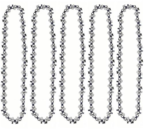 Joycabin 5 Pezzi Catena per Motosega 12 Pollici 44 Maglie 3/8 LP 1.1mm – Ricambio per Mini Motosega a Batteria Elettrica, Accessori per Giardino Falegnameria e Potatura