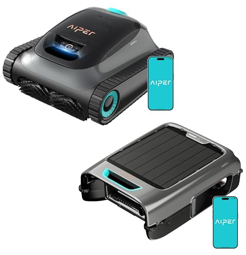AIPER (2026 NEU) Scuba S1 (Schwarz) + EcoSurfer S2 – Pooloberfläche, Boden und Wand, Wasserlinienreinigung, Doppelfiltration, Intelligente Navigation, App-Steuerung, für Einbau- und Aufstellpools