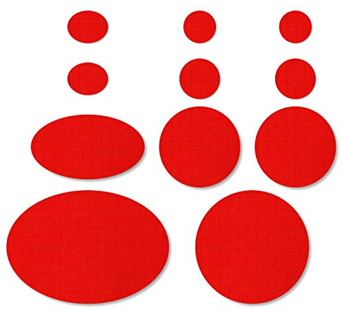 Nordtown Puffer Down Jacket Repair Patches | Self-Adhesive, Pre-Cut, Waterproof, Subtle, Rip-Stop Nylon Fabric to Fix Jackets, Tents, Sleeping Bags, Ski Pants (11 Pieces) (Red)