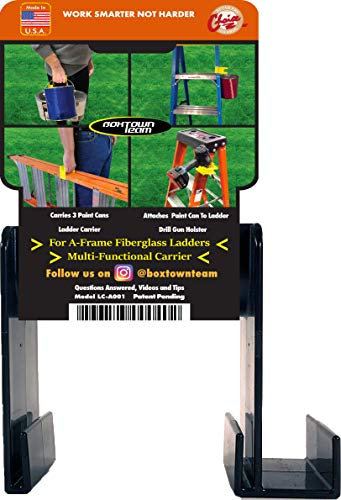 Boxtown Team Ladder Carrier (Black), Ladder Handle, Ladder Accessories, Little Giant Handle, Drill Gun Holster, Ladder Paint can Holder, Multipurpose Tool, Multi Function Tool