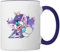 Spreadshirt Diddl Diddlina Mit Schmetterlingsflügeln Tasse Zweifarbig, One size, Weiß/Kobaltblau