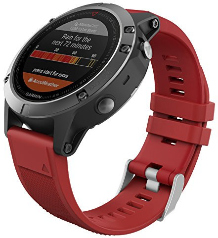 MoKo Armband Kompatibel mit Garmin Fenix 7/6/6 Pro/5/5 Plus/Epix Gen 2/Forerunner 955/945/935/Instinct/Instinct 2, Quick Fit 22mm Silikon Ersatzarmband Uhrenarmband Sportarmband, Dunkel Rot