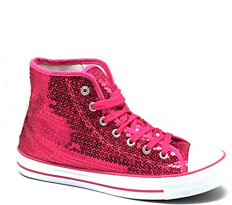 Party Factory Pailletten Schuhe, pink Glitzer, Größe 40, für Damen und Herren, Designer Turnschuhe, Sneaker für Karneval