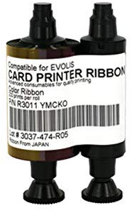 R3011 YMCKO Farbband für Evolis Pebble Dualys 3 Securion Kartendrucker, 200 Drucke