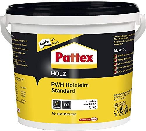 PATTEX 1487026 PV/H Standard Holzleim D2 5 kg, Weiß