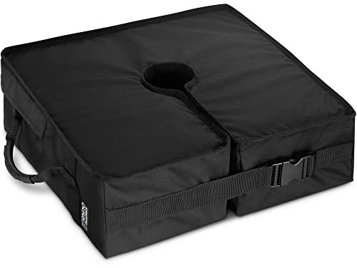 Peso para Base con Ranura de Abertura Rhino, 45,72 cm/18 ~ Se adapta a todos los soportes de sombrilla: lateral, voladizo y cualquier otro soporte de sombrilla de jardín ~ Fácil de montar (Negro)