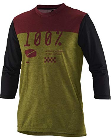 100 Percent Dunkelgrün Airmatic ¾ Arm MTB Trikot (Large, Dunkelgrün)