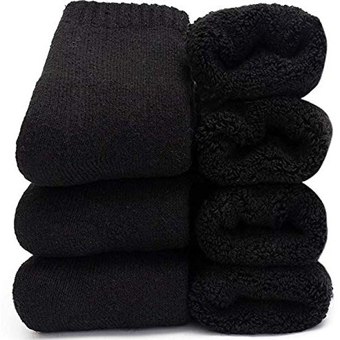 Damen Super Dicke Wollsocken Wintersocken,Warme Weich Dicke Kuschelsocken Damensocken Thermosocken Funktionssocken(3Paar),Damen 36-40,Schwarz