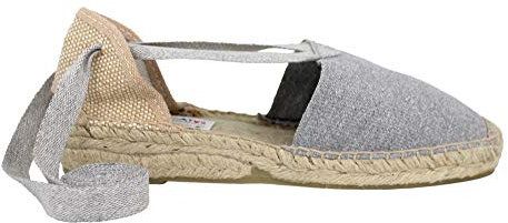 ALPARGATUS - Espadrilles Femme Compensées Basses - Valencienne 1 Corde, gris, 38 EU