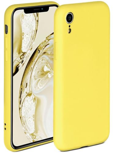 ONEFLOW Soft Case für iPhone XR Hülle aus Silikon mit Kameraschutz, Silikonhülle mit erhöhtem Schutz fürs Display, Backcover Schutzhülle, weiche Handyhülle, Gelb