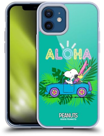 Head Case Designs Licenciado Oficialmente Peanuts Surf Tropical Snoopy Aloha Disco Carcasa de Gel de Silicona Compatible con Apple iPhone 12 / iPhone 12 Pro