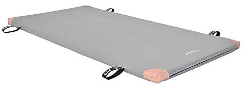 Grevinga® Sonderedition Turnmatte in GRAU | 200 x 100 x 6 cm | RG 120 | mit Lederecken und Tragschlaufen
