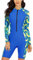 Halcurt Damen Rashguard UV Siamesisch, Athletic Swim Shirt,Langärmelige Badeshirt Badenmode Tankini, Blau, L