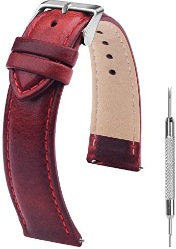 Fullmosa Correa Reloj 20mm, Correa de Cuero Vintage Reemplazo Compatible con Amazfit GTS 3/GTS 2 Mini/GTS 4/GTS 4 Mini,Garmin Forerunner 245/245,Samsung Galaxy Watch 7/6/5/4/3