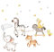 Little Deco Wandtattoo Wandsticker Kinderzimmer Tiere Polonaise I Wandbild 61 x 32 cm (BxH) I Elefant Wandaufkleber Tiger Zebra Spielzimmer Baby Deko DL160-Z6