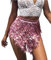 Yienate Sexy Fransen Pailletten Rock Damen Bauchtanz Kostüm Hüfte Quaste Hüftschal Sparkle Wrap Rave Kostüm (Purpur Rosa)