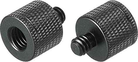 sourcing map 2 Pack Mikrofonständer Adapter M8 Buchse auf 1/4 Stecker Kamera Schraube Schwarz
