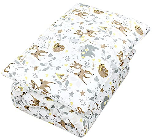 TupTam Kinder Gemusterte Bettdecken Set Ganzjahresdecke Bettdecke Kopfkissen Flachkissen 2tlg., Farbe: Wilde Tiere, Größe: 135x100 cm