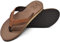 KuaiLu Flip Flops Herren Weich Leder Zehentrenner Männer Bade Sandalen Bequeme Breite Füße Badelatschen Yoga Gummi Fussbett Sommer Strand Zehensandalen rutschfest Indoor Outdoor Tiefes Braun 45