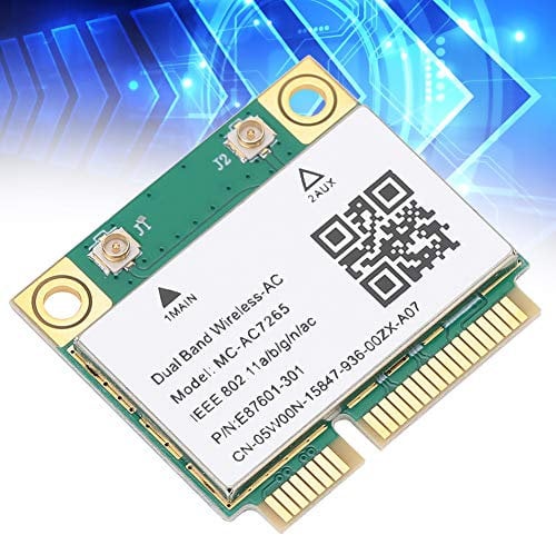 Mini PCIE Carte MC-AC7265, Carte sans Fil Double Bande 2.4G/5G Bluetooth WiFi Carte Réseau, pour Ordinateur Portable PC 8 10