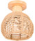 LIGKIN Vintage Boho Rattan Lampe Deckenleuchte Hängelampe, E27 HolzGeflochten Lampenschirm Deckenlampe, Ø20CM Rustikal Industrielle Deckenleuchten für Schlafzimmer Wohnzimmer Flur Korridor