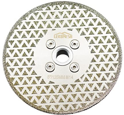 Diamant Fliesen Sägeblatt 125MM LEKOMESH - Doppelseitig Diamant-Trennscheibe für Granit,Marmor,Porzellan,Keramik,Kachel,Kunststein,M14 Gewinde für Winkelschleifer