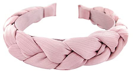 axy Haarreif mit Geflochtener Stoff in Candy Colours - Wunderschön Damen Stirnband Haarschmuck Haarreifen HRZ2 (Altrosa)