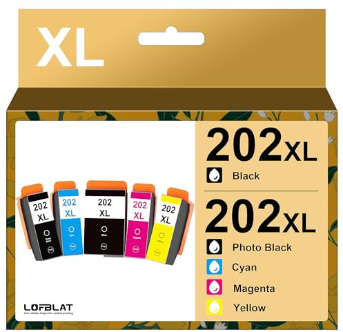 LOFBLAT 202 XL 202XL Druckerpatronen Multipack Ersatz für Epson 202 202XL patronen für Epson xp 6100 patronen für Epson Expression Premium XP-6000 XP-6005 XP-6100 XP-6105 XP6000 XP6005(5er-Pack)