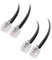Cable Matters Confezione da 2 cavo telefonico ADSL da 3 m (cavo da RJ11 a RJ11) per telefono, Internet DSL, ADSL, modem, in nero - 3 m