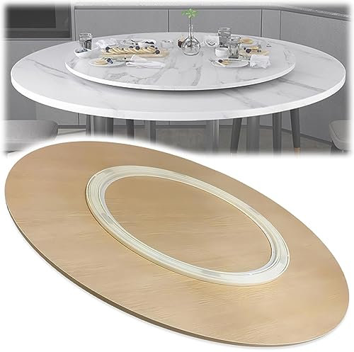 ESOYAWE Grand Plateau Tournant Assiette De Service pour Table À Manger, Diamètre Ø 50~100 Cm Plateau Rotatif en Bois Rond, Lazy Susan Plateau Tournante Rond pour Table en Verre, Bois, Marbre