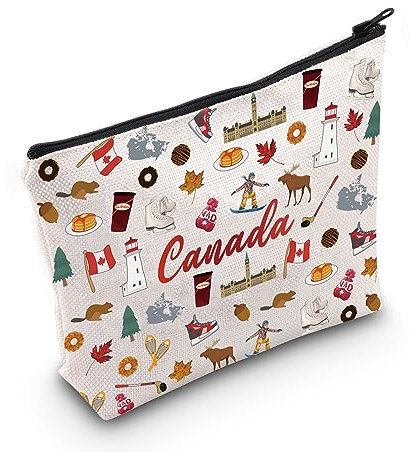 MYSOMY Kanada Gift Kanada Make-up-Tasche Kanada Reise Kulturbeutel Kanada Reisetasche Kanadisches Ahornblatt Make-up Reißverschlusstasche, Tasche aus Großbritannien, Einheitsgröße, Kulturbeutel