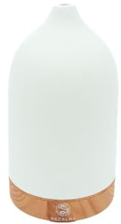 Recalma Keramik Aroma Diffuser, Duft Diffuser Für Ätherische Öle, Elektrisch Duftöl Öl Diffusor, Ultraschall Luftbefeuchter Duftlampe mit Einstellbarem Nebelmodus und Timer