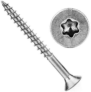 Profica® Spanplattenschrauben Edelstahl 6x60 mm 100 Stück (TX25) - Edelstahlschrauben mit Senkkopf, Teilgewinde, ETA Zulassung - Rostfrei