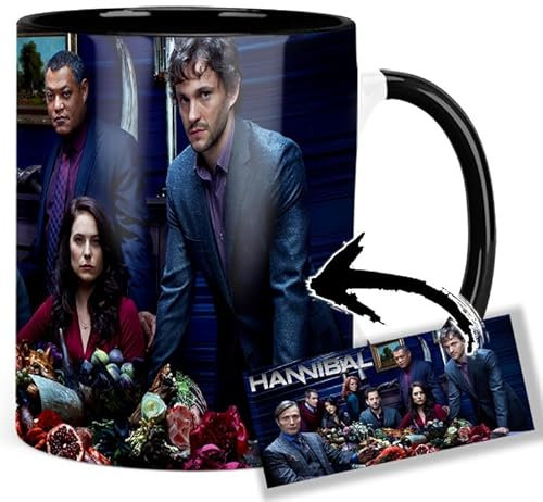 Hannibal Mads Mikkelsen Hugh Dancy Tasse Innen & Henkel Schwarz Keramikbecher Mug