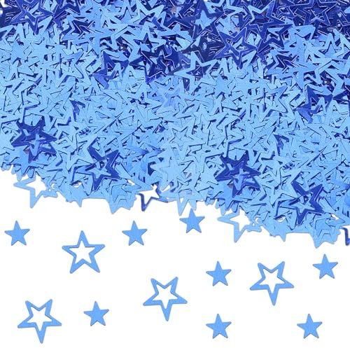 GoldRock Glitzer Streudeko Sterne Blau,Glitzersterne Konfetti Weihnachten,Streusterne Groß,Streudeko Weihnachten Silvester,Stern Konfetti,Weihnachtskonfetti Stern Deko,Tischdeko Geburtstag Hochzeit